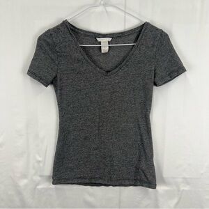 H&M - Women's Basic T Shirt - Gray -  X Small - V Neck